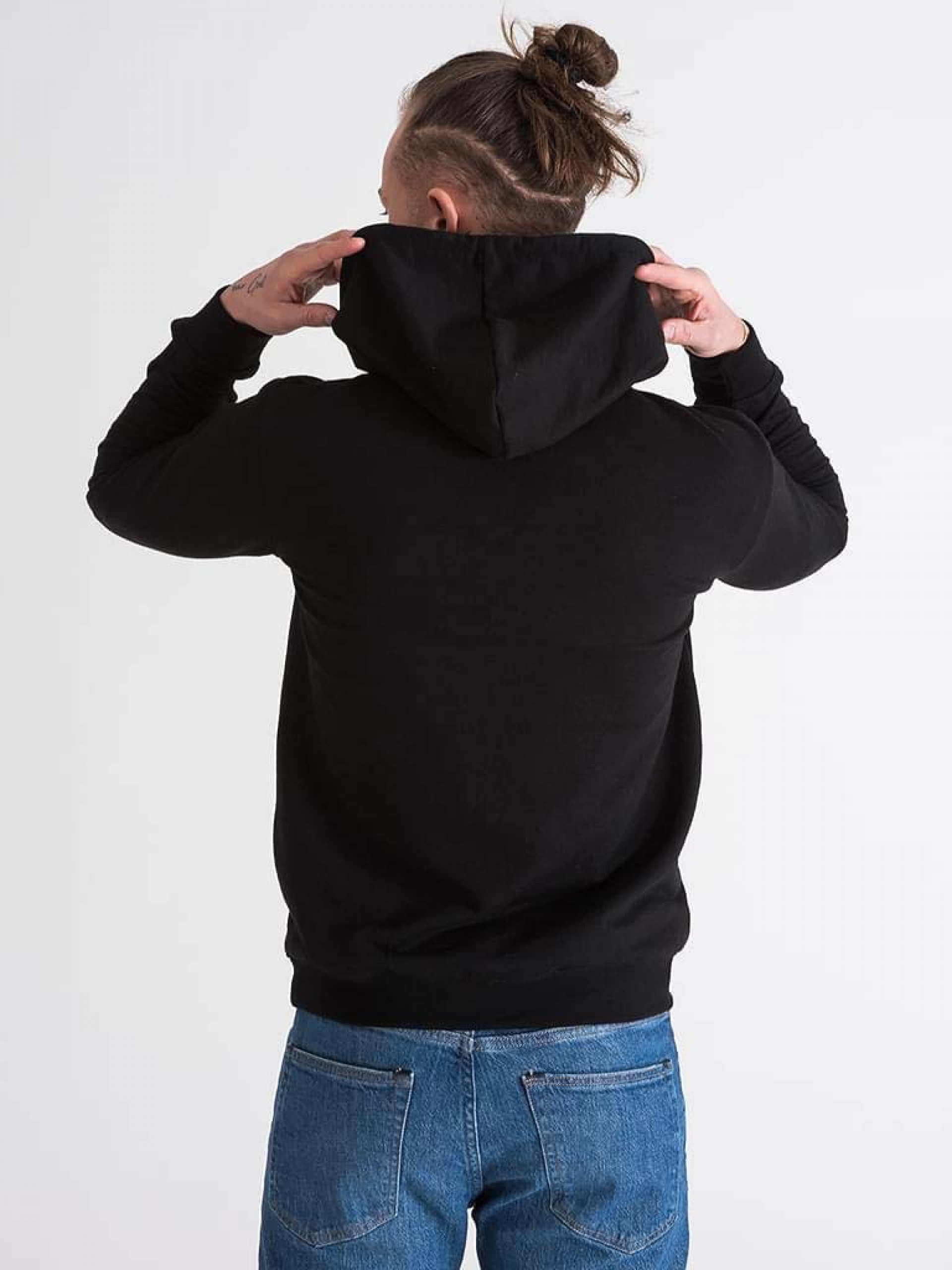 Fekete Kapucnis Unisex Pulóver