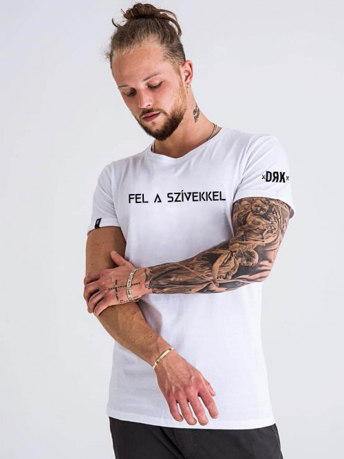 DRK Fel a szívekkel fehér férfi póló